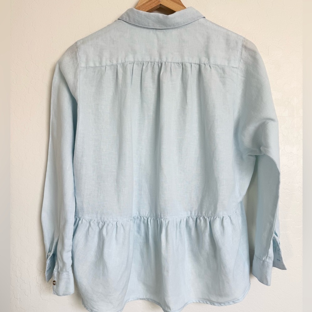 Anthropologie Holding Horses McKenzie Linen Top Light Blue Size Extra Small - Picture 4 of 7